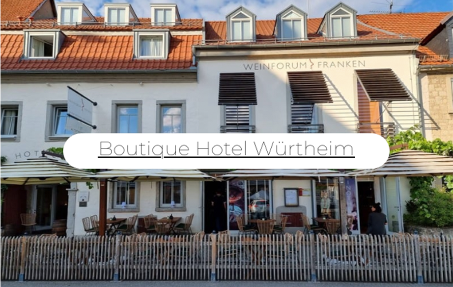 Das Bild zeigt die schöne Fassade des Boutique Hotels Würtheim ein Eibeblstadt