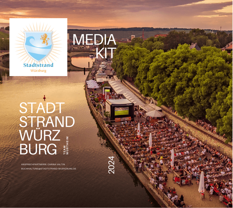 Das Cover der Werbepartnerbroschüre des Stadtstrand Würzburgs
